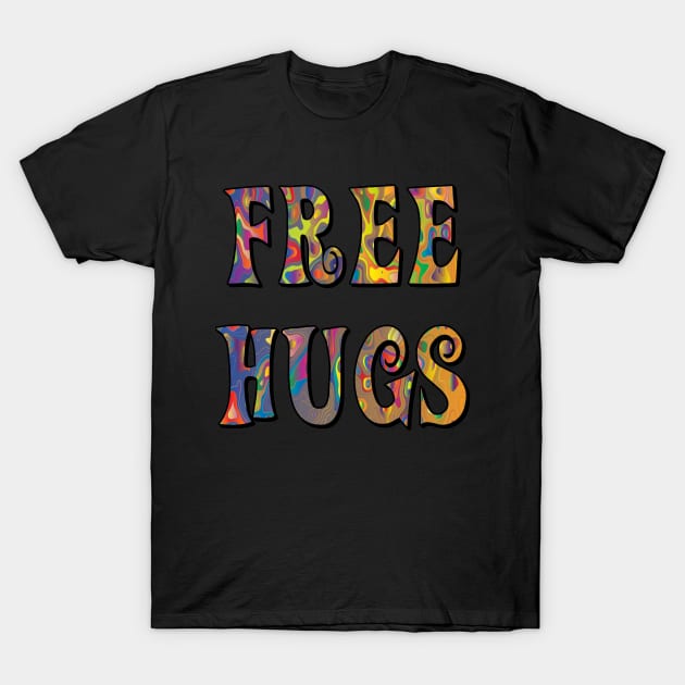 Trippy Hippie Free Hugs T-Shirt by imphavok